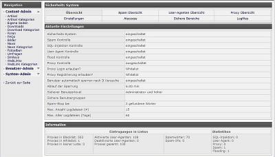 SecSys Admin Index